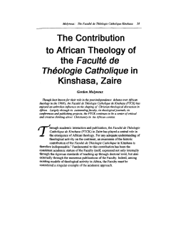 The Contribution to African Theology of Kinshasa, Zaire
