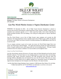 Cost Plus World Market Invests in Virginia Distribution Center
