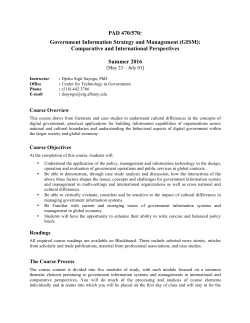 PAD 470/570: Government Information Strategy and Management