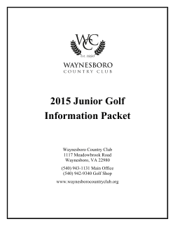 2015 Junior Golf Information Packet