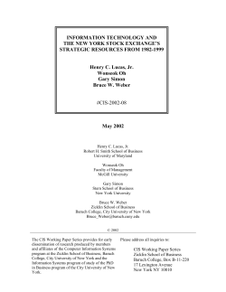 INFORMATION TECHNOLOGY AND THE NEW YORK STOCK