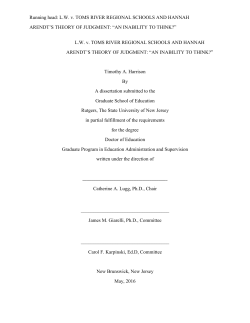 Running head: L.W. v. TOMS RIVER REGIONAL SCHOOLS AND