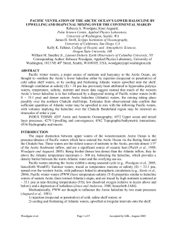 the influence of pacific water on arctic ocean halocline and at