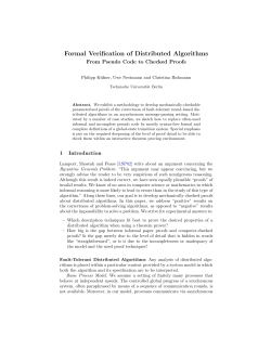 Formal Verification of Distributed Algorithms