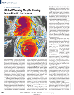 (2006) Global Warming May Be Homing In on Atlantic Hurricanes