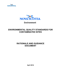 environmental quality standards for contaminated sites rationale and