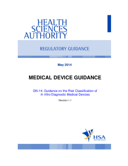 GN-14 Guidance on the Risk Classification of In Vitro Diagnostic