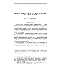 JUDICIAL SUPREMACY, JUDICIAL ACTIVISM