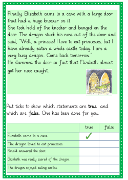 Put ticks to show which statements are true and which are false. One