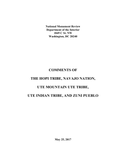 COMMENTS OF THE HOPI TRIBE, NAVAJO NATION, UTE