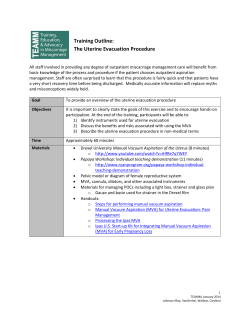 Training Outline: The Uterine Evacuation Procedure