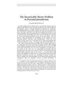 The Inextricable Merits Problem in Personal Jurisdiction
