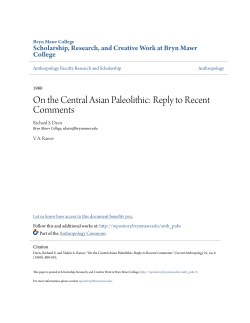 On the Central Asian Paleolithic: Reply to Recent Comments