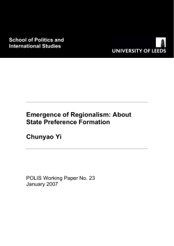 Emergence of Regionalism: About State Preference Formation