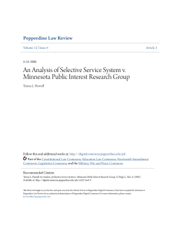 An Analysis of Selective Service System v. Minnesota Public Interest