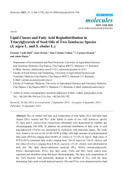 Lipid Classes and Fatty Acid Regiodistribution in Triacylglycerols of