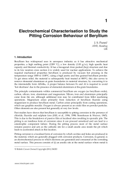 Electrochemical Characterisation to Study the Pitting