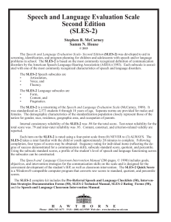 Speech and Language Evaluation Scale Second Edition (SLES-2)