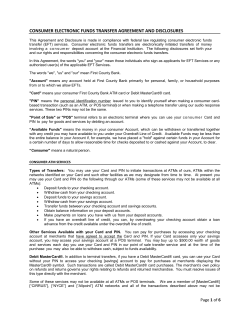 consumer electronic funds transfer agreement