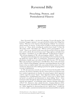 Reverend Billy: Preaching, Protest, and Postindustrial