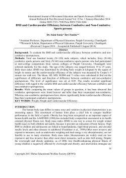 BMI and Cardiovascular Efficiency between Combative and Non