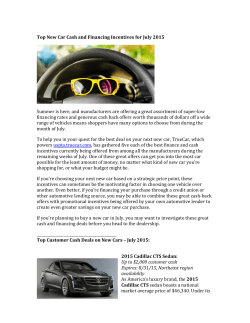 Top New Car Cash and Financing Incentives for July