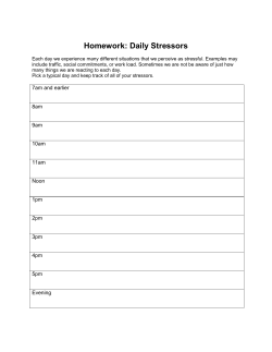 Homework: Daily Stressors