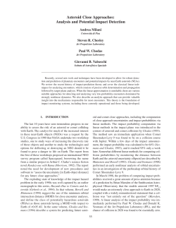 Asteroid Close Approaches: Analysis and Potential Impact Detection