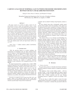 cadence analysis of temporal gait patterns for seismic discrimination
