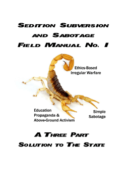 Sedition Subversion and Sabotage Field Manual No.1