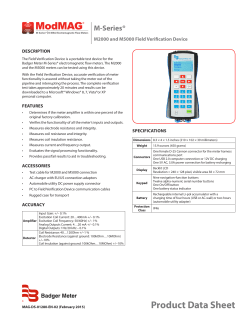Badger Meters M-Series Field Verification Device Data
