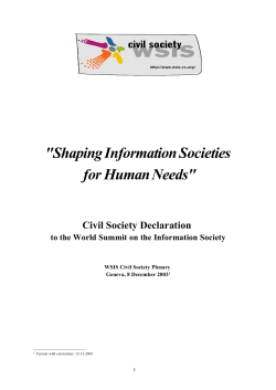 Shaping Information Societies for Human Needs