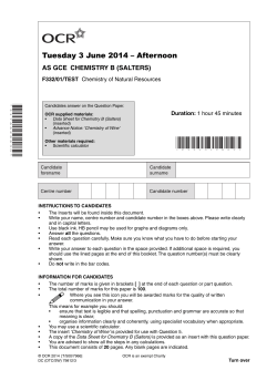 Question paper - Unit F332/01 - Chemistry of natural resources