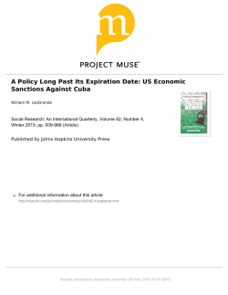 US Economic Sanctions Against Cuba