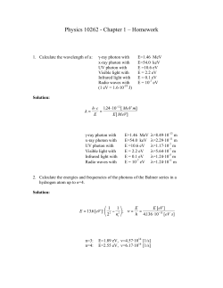 Physics 10262 - Chapter 1 – Homework