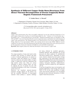 Synthesis of Different Copper Oxide Nano