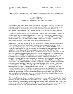 precision agriculture: information revolution on farms