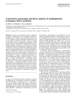 Centromeric genotyping and direct analysis of nondisjunction in