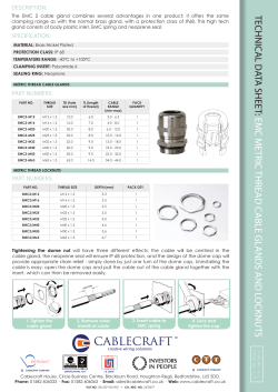 technic al d ata sheet: emc metric thread c able glands