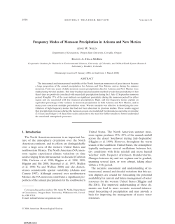 Frequency Modes of Monsoon Precipitation in Arizona and New