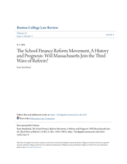 The School Finance Reform Movement, A History and Prognosis