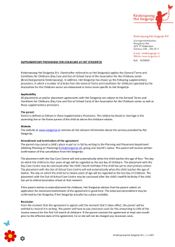SUPPLEMENTARY PROVISIONS FOR CHILDCARE