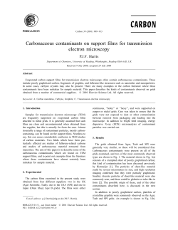 Carbonaceous contaminants on support films for transmission