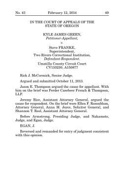 A150877 Green v. Franke - Oregon