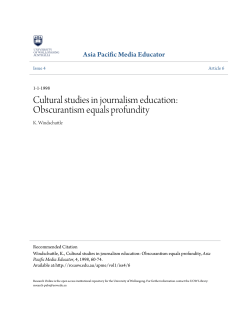Cultural studies in journalism education - Research Online