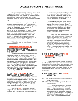 Personal Statement Advice