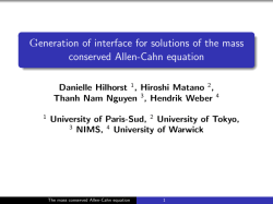 Generation of interface for solutions of the mass conserved