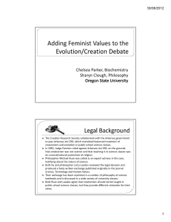 Adding Feminsit Values to the Evolution/Creation Debate