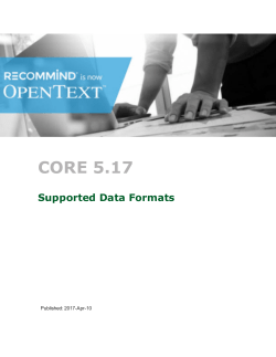 1 Supported Data Formats