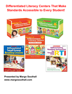Differentiated Literacy Centers That Make Standards